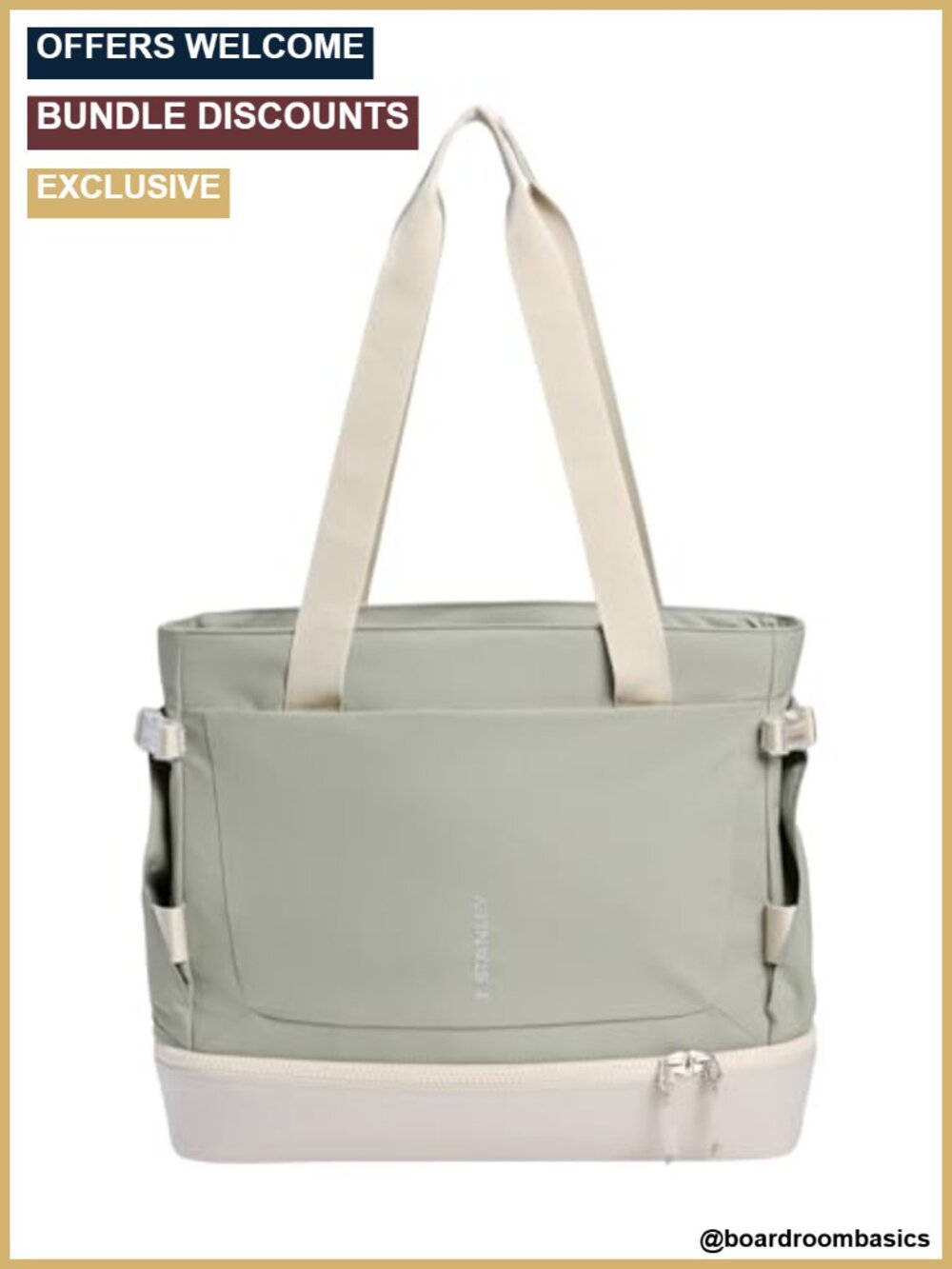 Recycled Polyester Gym Tote Expandable Laptop Workout Bag